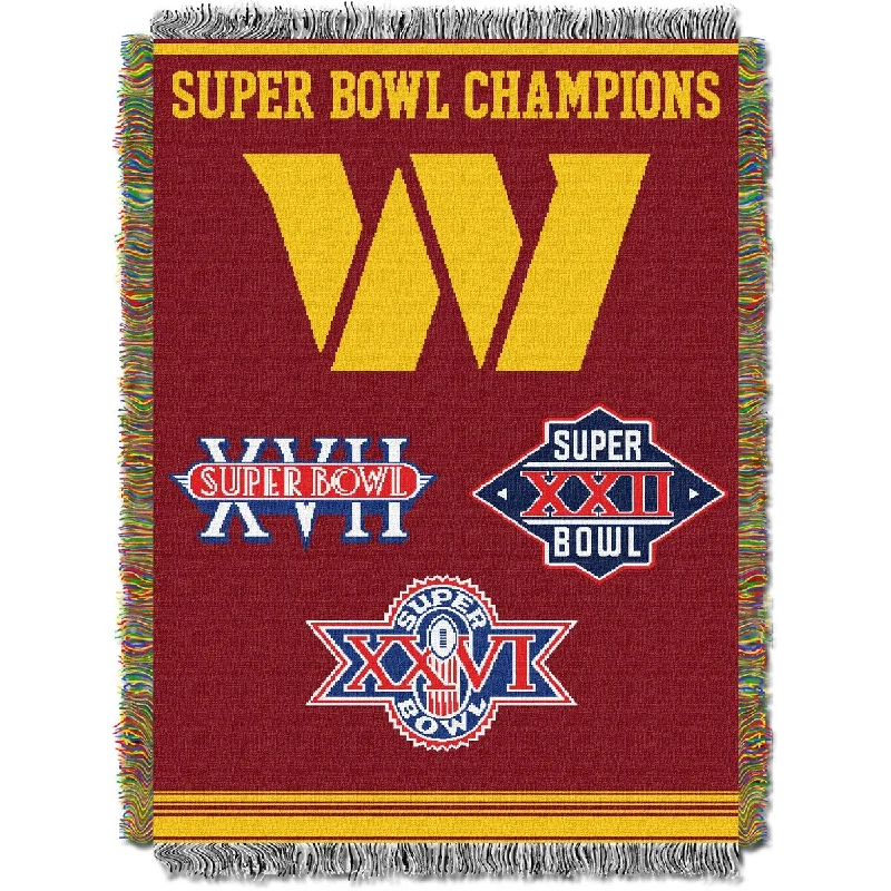 King - size blankets to cover large beds comfortablyNFL Washington Commanders Commemorative Series 3x Champs Tapestry King - size blankets to cover large beds comfortablyNFL Washington Commanders Commemorative Series 3x Champs Tapestry