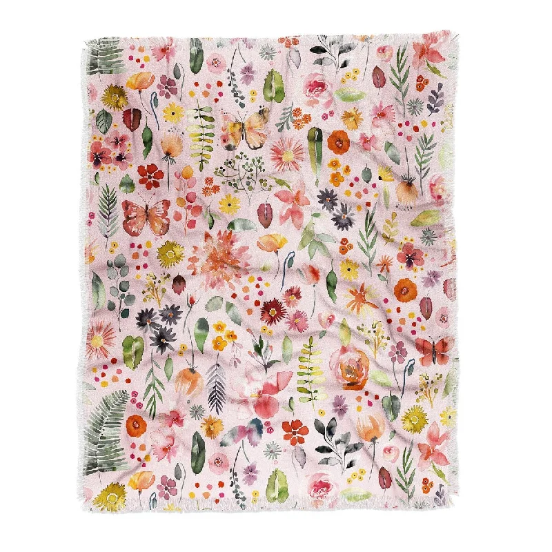 Cotton blankets for breathability and a lightweight feelNinola Design Countryside Botanical Pink Made To Order Throw Blanket
