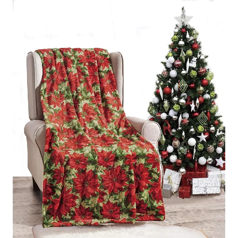 Fleece blankets for a cozy and plush textureNobleHouse Velvet Touch Holiday Throw Fleece Blanket (50" x 60") - Christmas Flower Fleece blankets for a cozy and plush textureNobleHouse Velvet Touch Holiday Throw Fleece Blanket (50" x 60") - Christmas Flower