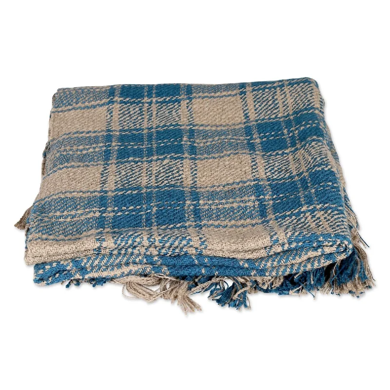Chenille blankets with a thick and fuzzy textureNovica Handmade Tattersall Blue Cotton Throw Chenille blankets with a thick and fuzzy textureNovica Handmade Tattersall Blue Cotton Throw