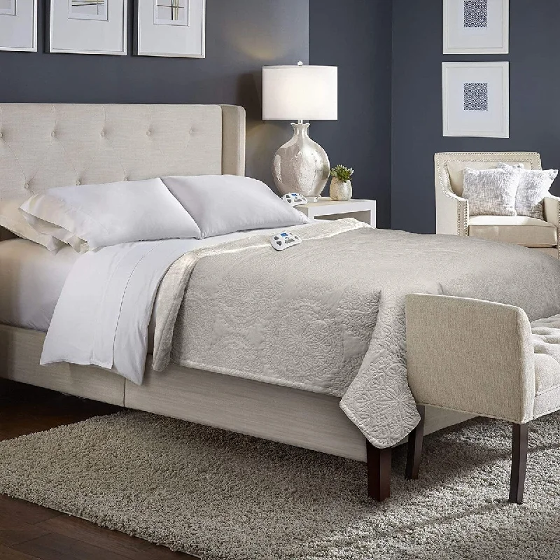 King - size blankets to cover large beds comfortablyPerfect Fit Quilted Medallion Electric Heated Warming Blanket Full Tau King - size blankets to cover large beds comfortablyPerfect Fit Quilted Medallion Electric Heated Warming Blanket Full Tau