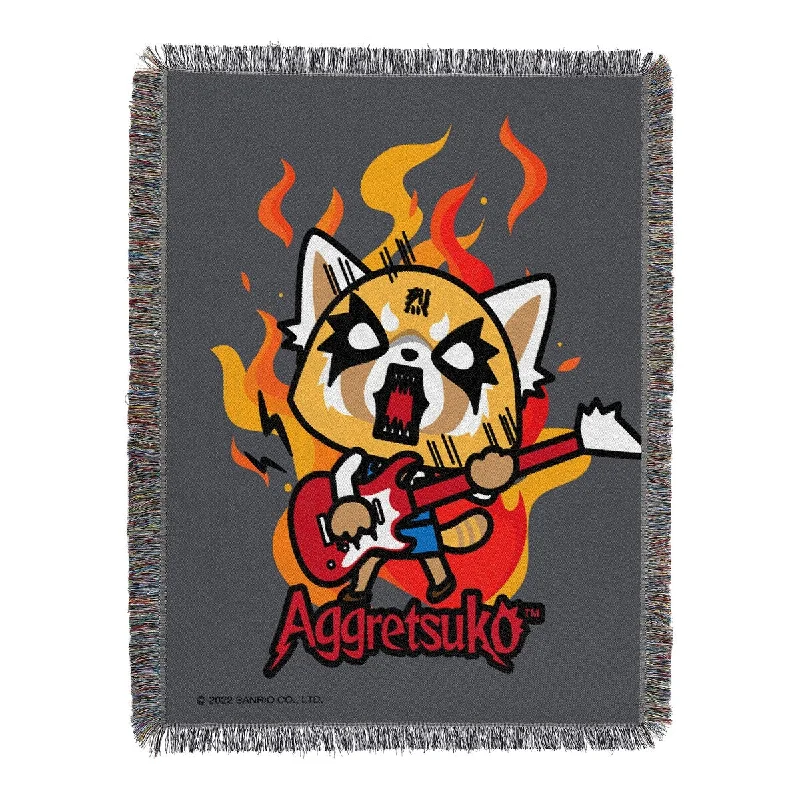Linen blankets with a rustic and textured lookSanrio Aggretsuko Let's Rock Woven Tapestry Throw Blanket Linen blankets with a rustic and textured lookSanrio Aggretsuko Let's Rock Woven Tapestry Throw Blanket
