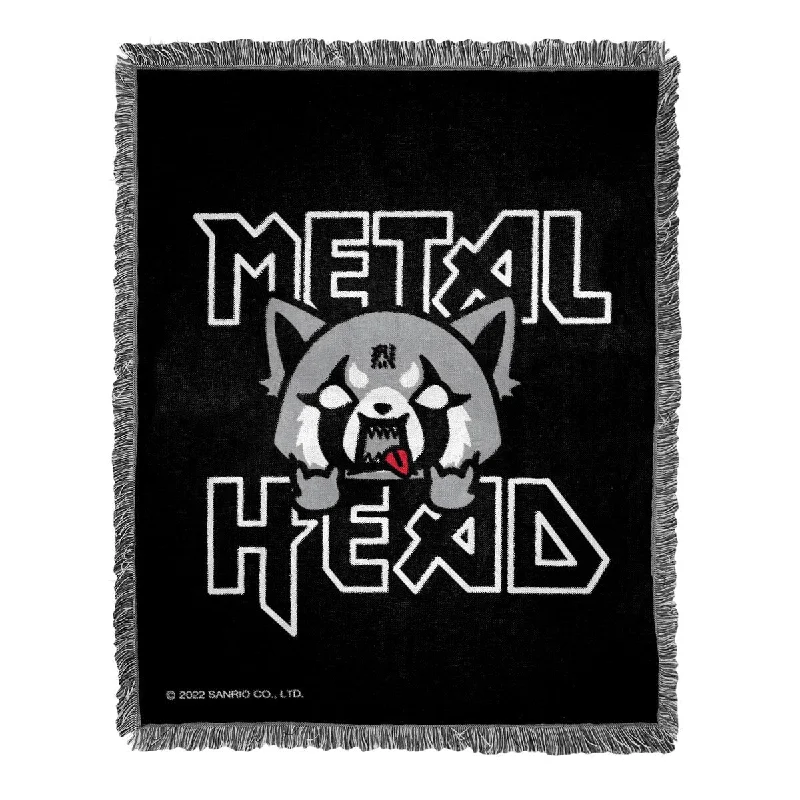 Rayon from bamboo blankets for a silky and breathable feelSanrio Aggretsuko Metal Head Jacquard Throw Blanket Rayon from bamboo blankets for a silky and breathable feelSanrio Aggretsuko Metal Head Jacquard Throw Blanket