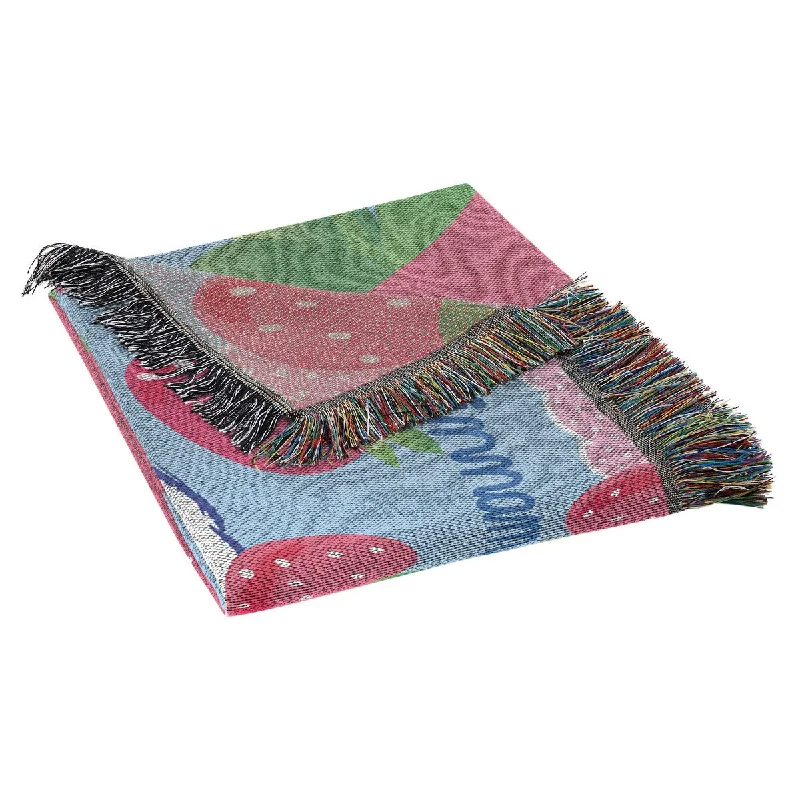 Recycled polyester blankets for an eco - conscious optionSanrio Cinnamoroll StrawBerry Surprise Woven Tapestry Throw Blanket Recycled polyester blankets for an eco - conscious optionSanrio Cinnamoroll StrawBerry Surprise Woven Tapestry Throw Blanket