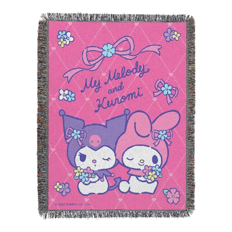 Silk blankets with a smooth and elegant touchSanrio Kuromi & My Melody Opposites Attract Woven Tapestry Throw Blanket Silk blankets with a smooth and elegant touchSanrio Kuromi & My Melody Opposites Attract Woven Tapestry Throw Blanket