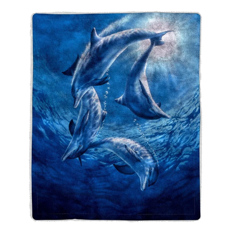 Wool blankets with natural warmth and insulationSherpa Fleece Throw Blanket- Ocean Dolphin Print by Lavish Home Wool blankets with natural warmth and insulationSherpa Fleece Throw Blanket- Ocean Dolphin Print by Lavish Home