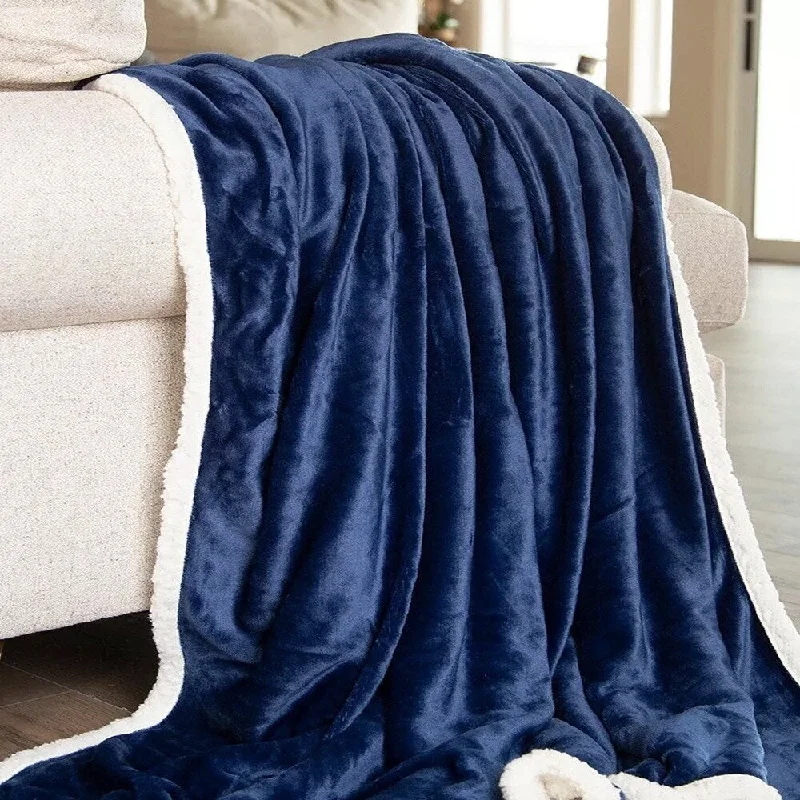 Fleece blankets for a cozy and plush textureSherpa Throw Sapphire Blue