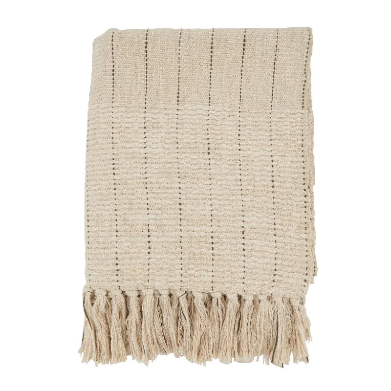 Acrylic blankets for a soft and affordable alternativeStriped Haven Fringe Throw Blanket