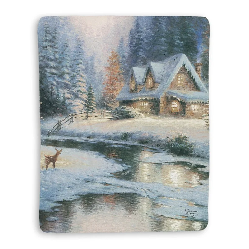 Microfiber blankets that are durable and easy to care forThomas Kinkade Deer Creek Cottage Sherpa Throw Blanket By Laural Home Microfiber blankets that are durable and easy to care forThomas Kinkade Deer Creek Cottage Sherpa Throw Blanket By Laural Home