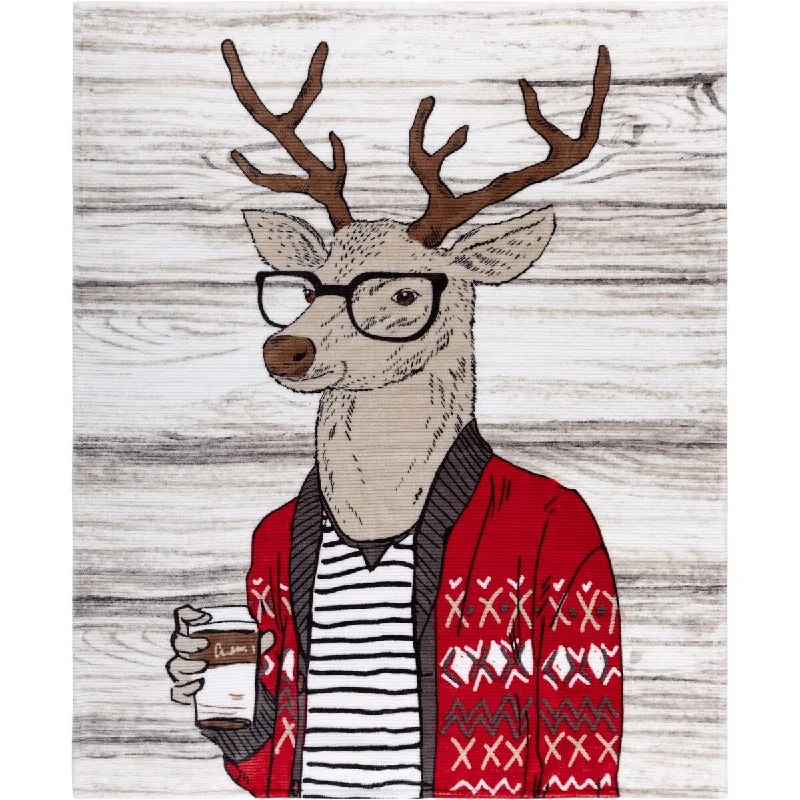 Bamboo fiber blankets with natural antibacterial propertiesThrow Ribbed Printed Flannel Casual Deer Bamboo fiber blankets with natural antibacterial propertiesThrow Ribbed Printed Flannel Casual Deer