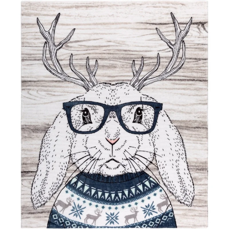 Cotton blankets for breathability and a lightweight feelThrow Ribbed Printed Flannel Deer Bunny Cotton blankets for breathability and a lightweight feelThrow Ribbed Printed Flannel Deer Bunny