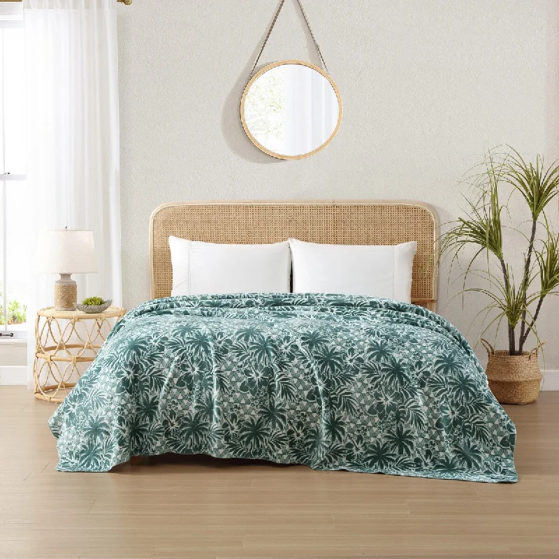 Rayon from bamboo blankets for a silky and breathable feelTommy Bahama Lanikai Fronds Ultra Soft Plush Blanket Rayon from bamboo blankets for a silky and breathable feelTommy Bahama Lanikai Fronds Ultra Soft Plush Blanket