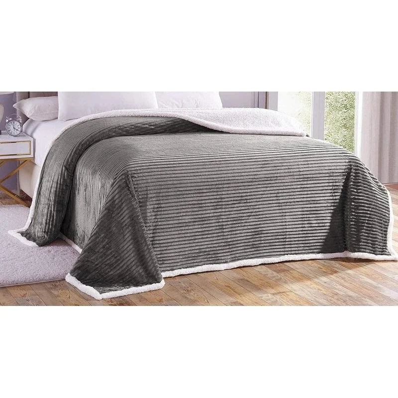 Alpaca wool blankets for a hypoallergenic and warm optionUltra Lush King Size Reversible Sherpa Corduroy Blanket (90" x 90") - Grey Alpaca wool blankets for a hypoallergenic and warm optionUltra Lush King Size Reversible Sherpa Corduroy Blanket (90" x 90") - Grey