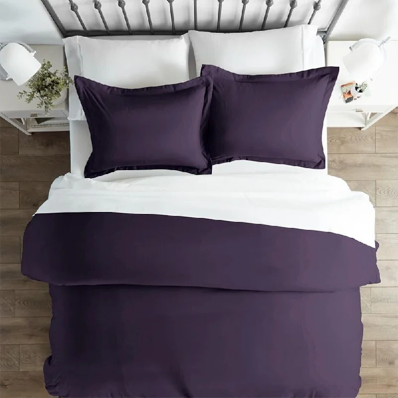 Recycled polyester blankets for an eco - conscious option3pc Full/Queen Ultra Soft Duvet Cover Set Purple Recycled polyester blankets for an eco - conscious option3pc Full/Queen Ultra Soft Duvet Cover Set Purple