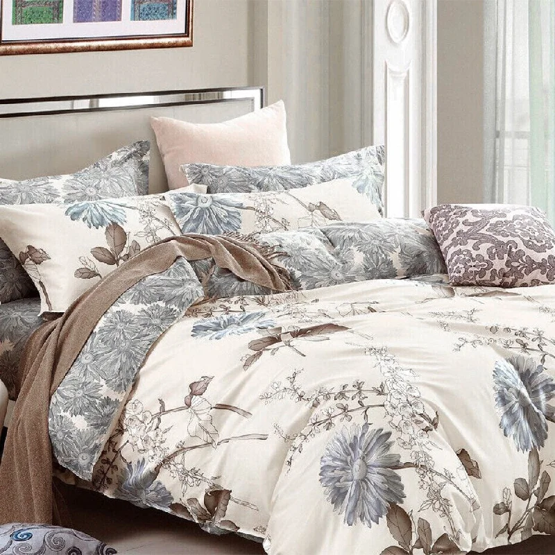 Chenille blankets with a thick and fuzzy texture3pc King Size 100% Cotton Bedding Set Daisy Silhouette Beige Chenille blankets with a thick and fuzzy texture3pc King Size 100% Cotton Bedding Set Daisy Silhouette Beige