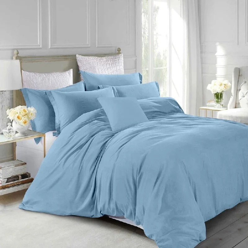 Fleece blankets for a cozy and plush texture3pc King Size Duvet Cover With Pillow Shams Bedding Set Light Blue Fleece blankets for a cozy and plush texture3pc King Size Duvet Cover With Pillow Shams Bedding Set Light Blue
