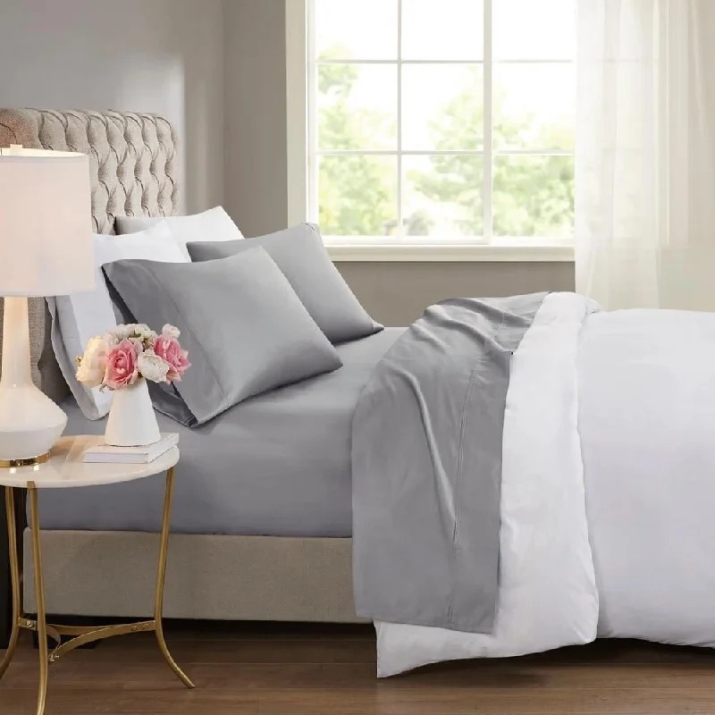 Recycled polyester blankets for an eco - conscious option4pc Full 600 Thread Count Cooling Cotton Blend Sheet Set Grey Recycled polyester blankets for an eco - conscious option4pc Full 600 Thread Count Cooling Cotton Blend Sheet Set Grey