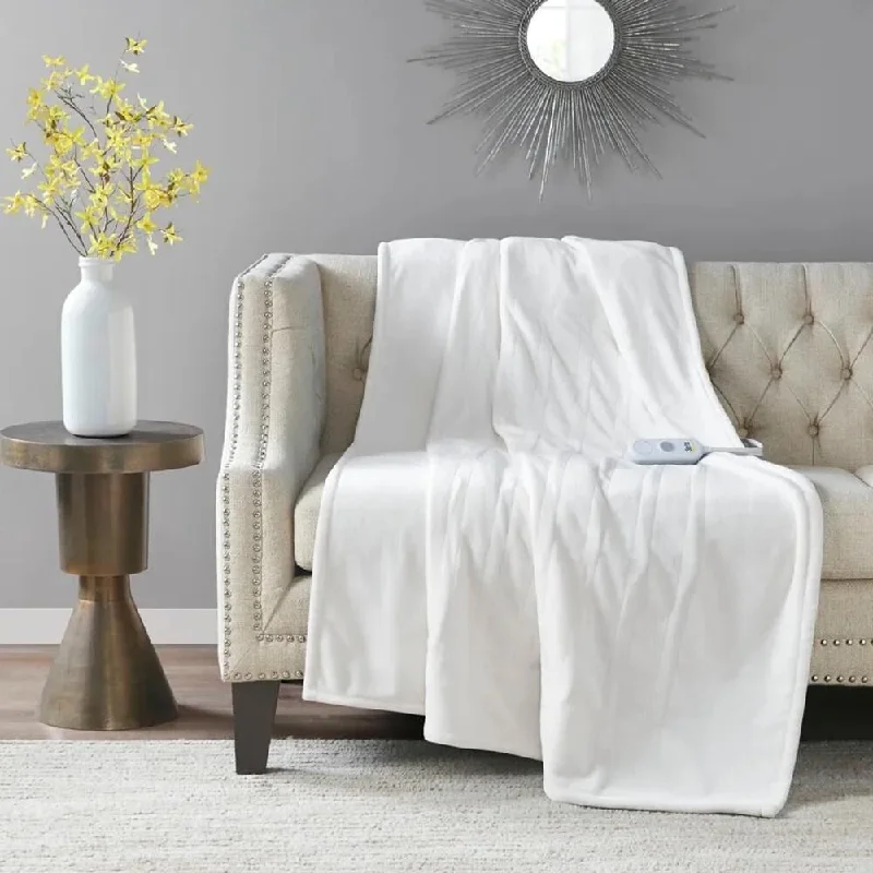 Rayon from bamboo blankets for a silky and breathable feel50" x 60" Heated Throw Electric Blanket Ivory Rayon from bamboo blankets for a silky and breathable feel50" x 60" Heated Throw Electric Blanket Ivory