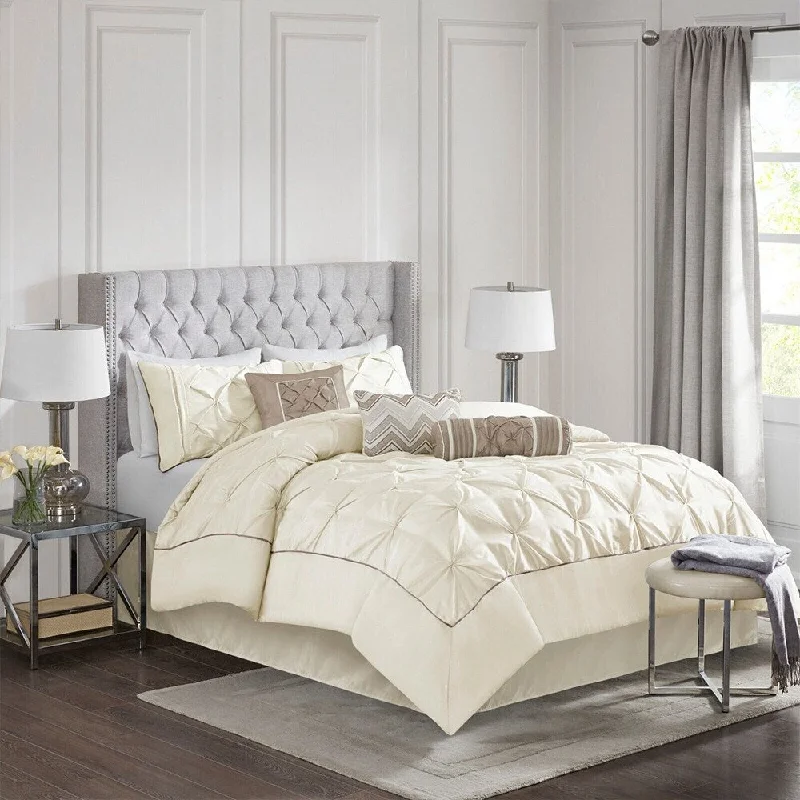 Silk blankets with a smooth and elegant touch7pc California King Size Embroidery Tufted Comforter Set Ivory Silk blankets with a smooth and elegant touch7pc California King Size Embroidery Tufted Comforter Set Ivory