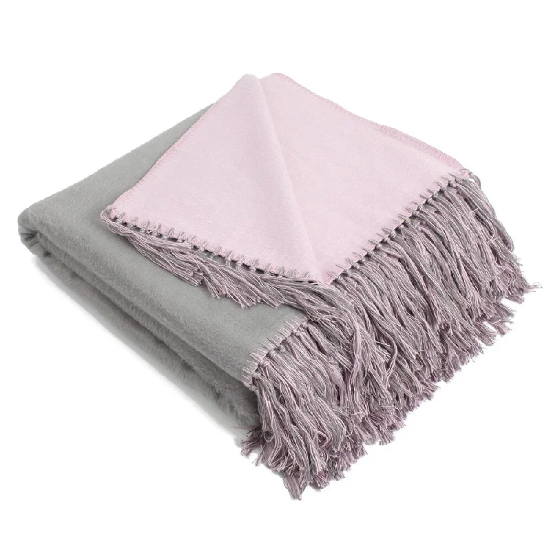 Linen blankets with a rustic and textured lookBrushed Rayon from Bamboo Viscose Reversible Color Throw