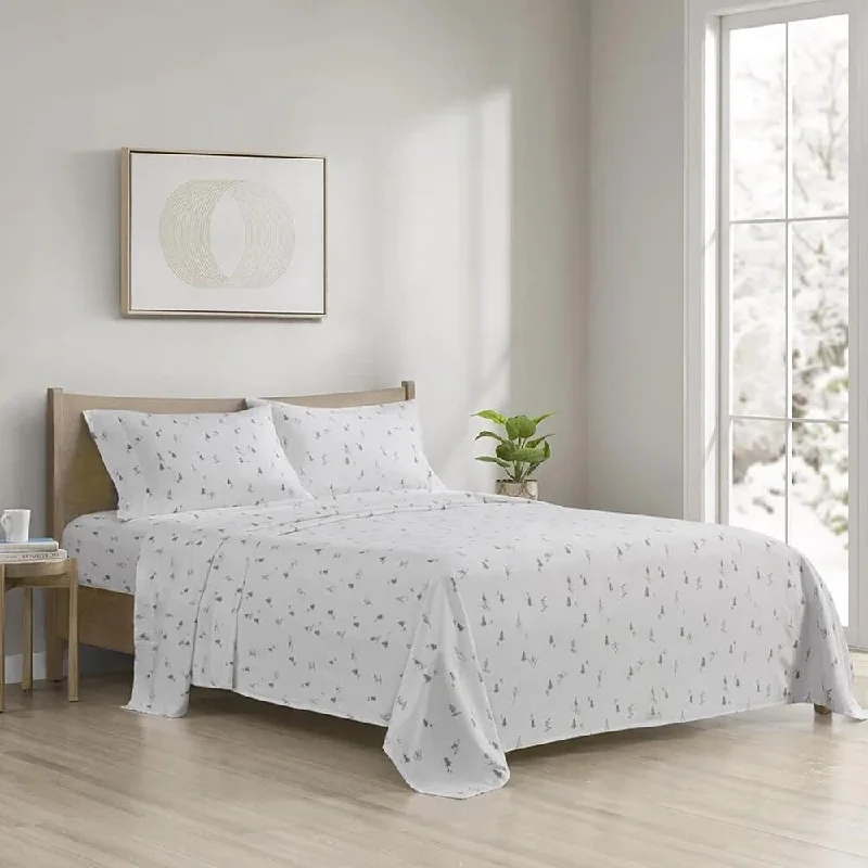 Rayon from bamboo blankets for a silky and breathable feelCal King Cotton Flannel Printed Deep Pocket Sheet Set Grey Skiers Rayon from bamboo blankets for a silky and breathable feelCal King Cotton Flannel Printed Deep Pocket Sheet Set Grey Skiers