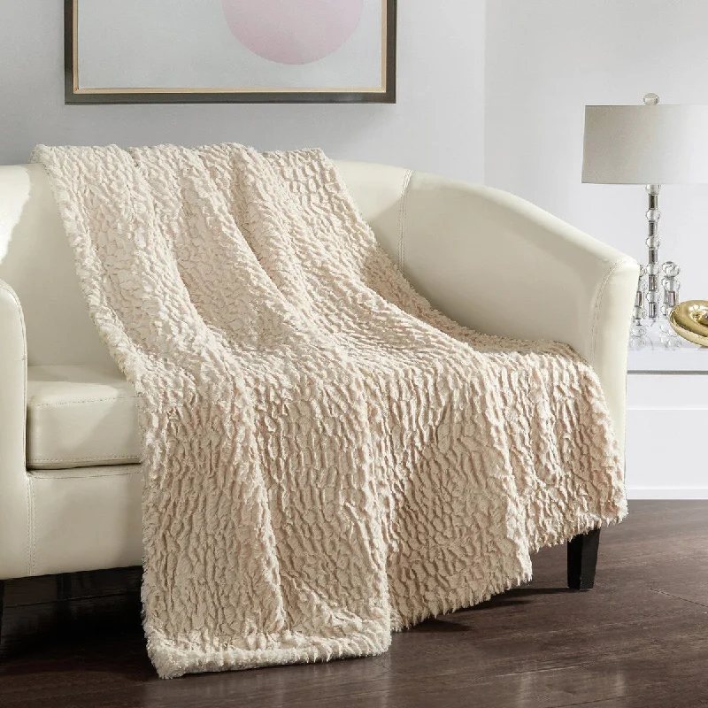 Rayon from bamboo blankets for a silky and breathable feelChic Home Pamela Throw Blanket Cozy Ultra Plush Decorative Faux Fur