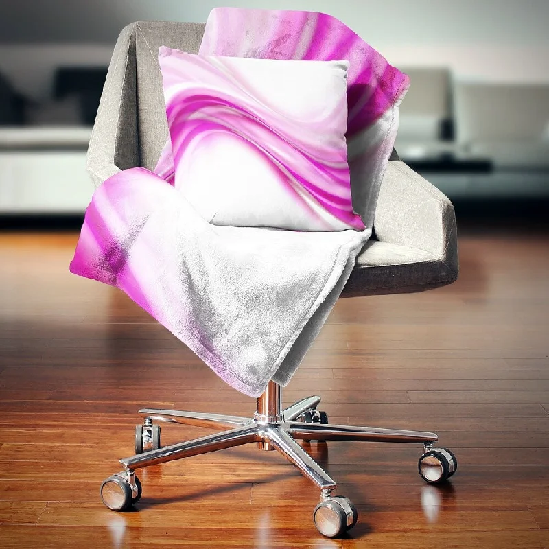 Alpaca wool blankets for a hypoallergenic and warm optionDesignart 'Abstract Pink Downward Waves' Abstract Throw Blanket