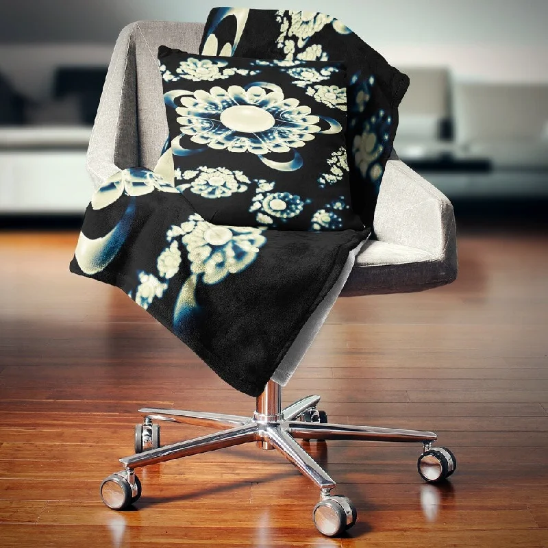 King - size blankets to cover large beds comfortablyDesignart 'Abstract White Mandala on Black' Floral Throw Blanket King - size blankets to cover large beds comfortablyDesignart 'Abstract White Mandala on Black' Floral Throw Blanket