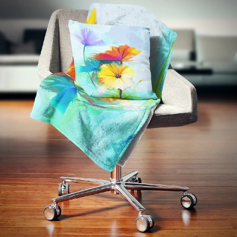 King - size blankets to cover large beds comfortablyDesignart 'Amazing Watercolor of Spring Daisies' Floral Throw Blanket King - size blankets to cover large beds comfortablyDesignart 'Amazing Watercolor of Spring Daisies' Floral Throw Blanket