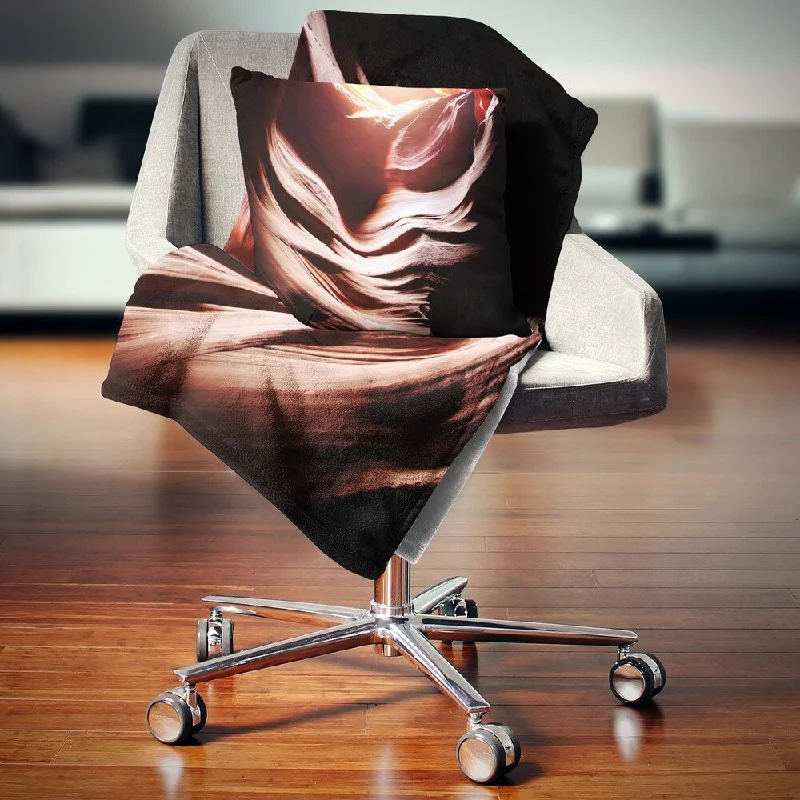 Silk blankets with a smooth and elegant touchDesignart 'Antelope Canyon in Brown Shade' Landscape Photography Throw Blanket
