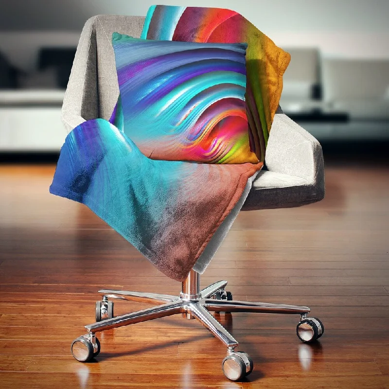 Rayon from bamboo blankets for a silky and breathable feelDesignart 'Beautiful Fractal Rainbow Waves' Floral Throw Blanket Rayon from bamboo blankets for a silky and breathable feelDesignart 'Beautiful Fractal Rainbow Waves' Floral Throw Blanket