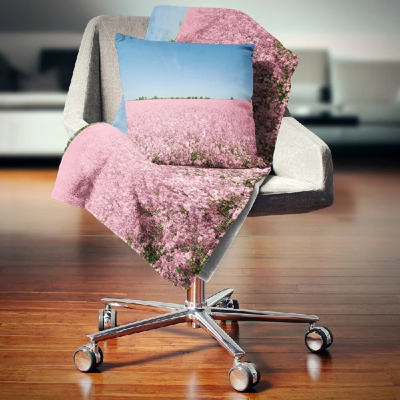 Microfiber blankets that are durable and easy to care forDesignart 'Beautiful Meadow under Blue Sky' Floral Throw Blanket