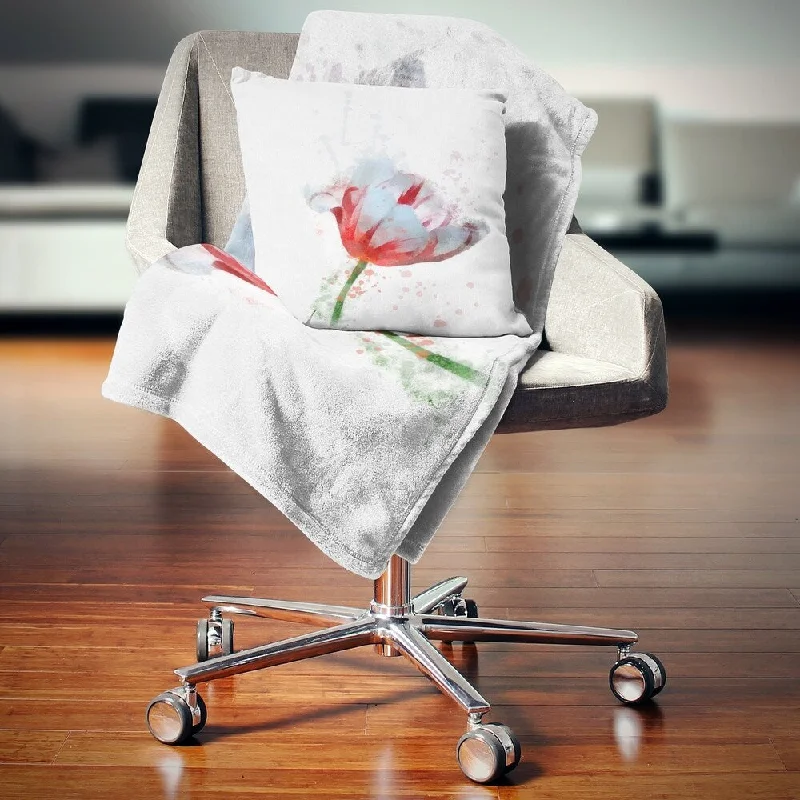 Silk blankets with a smooth and elegant touchDesignart 'Beautiful Red White Flower Sketch' Floral Throw Blanket Silk blankets with a smooth and elegant touchDesignart 'Beautiful Red White Flower Sketch' Floral Throw Blanket