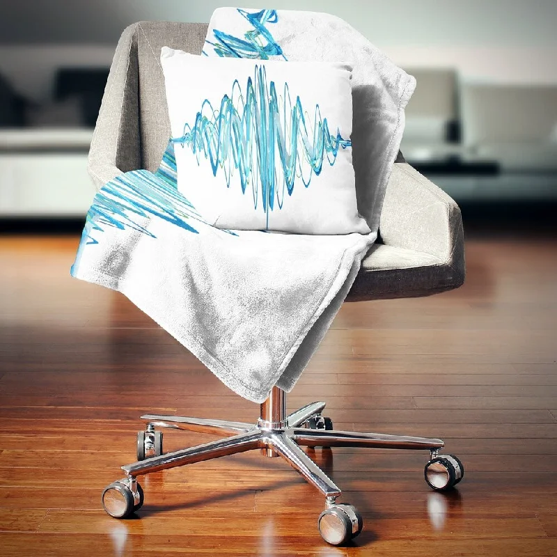 Mohair blankets with a unique sheen and softnessDesignart 'Blue Circled Waves' Abstract Throw Blanket