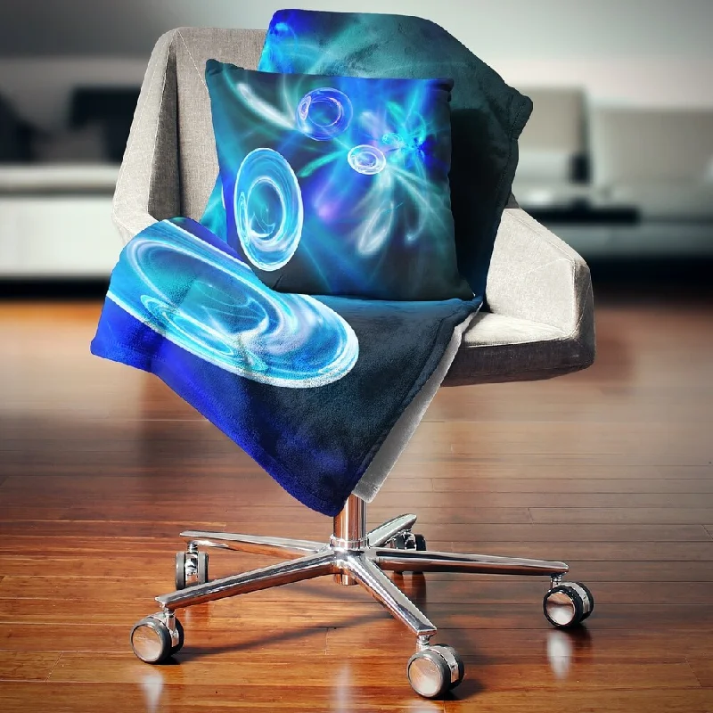 Rayon from bamboo blankets for a silky and breathable feelDesignart 'Blue Fractal Desktop' Abstract Throw Blanket
