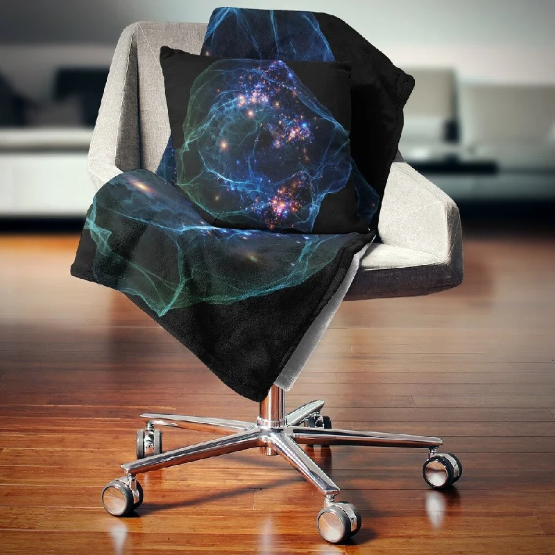 Rayon from bamboo blankets for a silky and breathable feelDesignart 'Blue Lights of Network' Abstract Throw Blanket