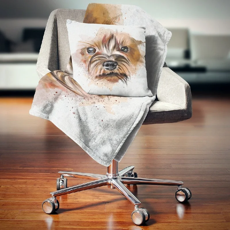Recycled polyester blankets for an eco - conscious optionDesignart 'Brown Funny Watercolor Dog' Animal Throw Blanket Recycled polyester blankets for an eco - conscious optionDesignart 'Brown Funny Watercolor Dog' Animal Throw Blanket