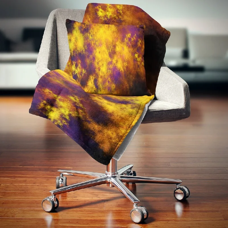 Rayon from bamboo blankets for a silky and breathable feelDesignart 'Cloudy Orange Starry Fractal Sky' Abstract Throw Blanket Rayon from bamboo blankets for a silky and breathable feelDesignart 'Cloudy Orange Starry Fractal Sky' Abstract Throw Blanket