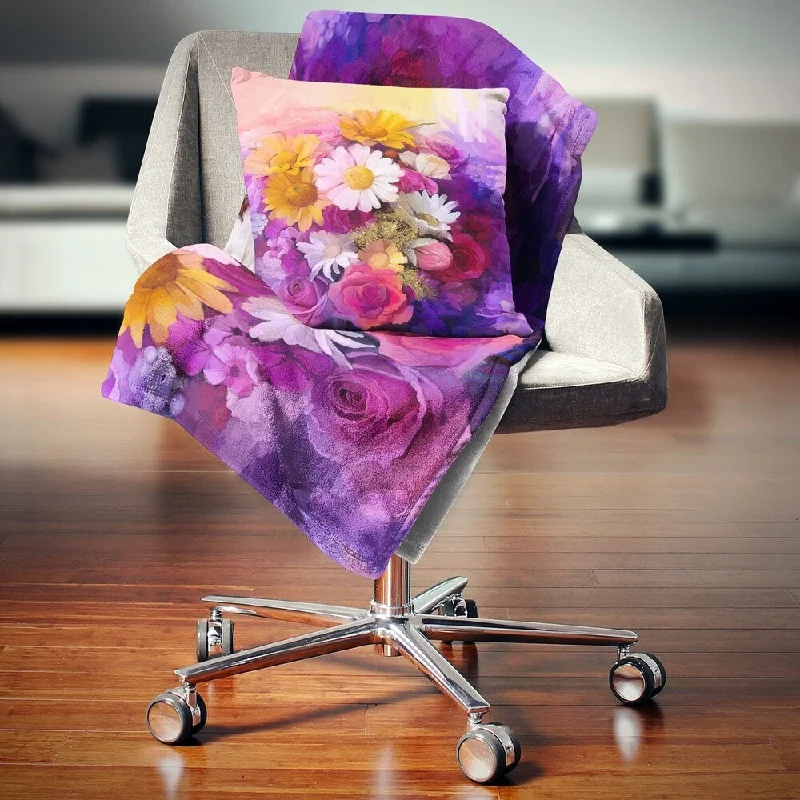 Cashmere blankets for ultimate softness and luxuryDesignart 'Colorful Bouquet of Different Flowers' Floral Throw Blanket