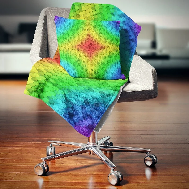 Chenille blankets with a thick and fuzzy textureDesignart 'Colorful Elevated Hexagon Columns' Abstract Throw Blanket Chenille blankets with a thick and fuzzy textureDesignart 'Colorful Elevated Hexagon Columns' Abstract Throw Blanket