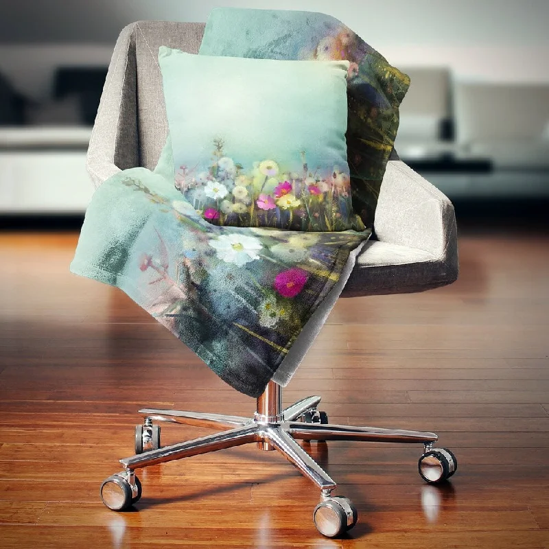 Chenille blankets with a thick and fuzzy textureDesignart 'Dandelion Poppy and Daisy Flowers' Floral Throw Blanket Chenille blankets with a thick and fuzzy textureDesignart 'Dandelion Poppy and Daisy Flowers' Floral Throw Blanket