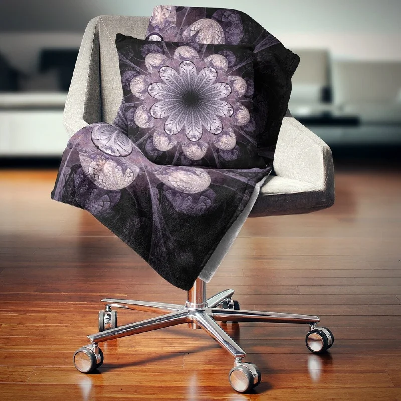 Rayon from bamboo blankets for a silky and breathable feelDesignart 'Dark Pink Fractal Flower Pattern' Abstract Throw Blanket Rayon from bamboo blankets for a silky and breathable feelDesignart 'Dark Pink Fractal Flower Pattern' Abstract Throw Blanket