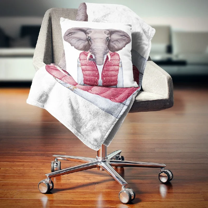 King - size blankets to cover large beds comfortablyDesignart 'Elephant in Vest and Sweater' Contemporary Animal Throw Blanket King - size blankets to cover large beds comfortablyDesignart 'Elephant in Vest and Sweater' Contemporary Animal Throw Blanket