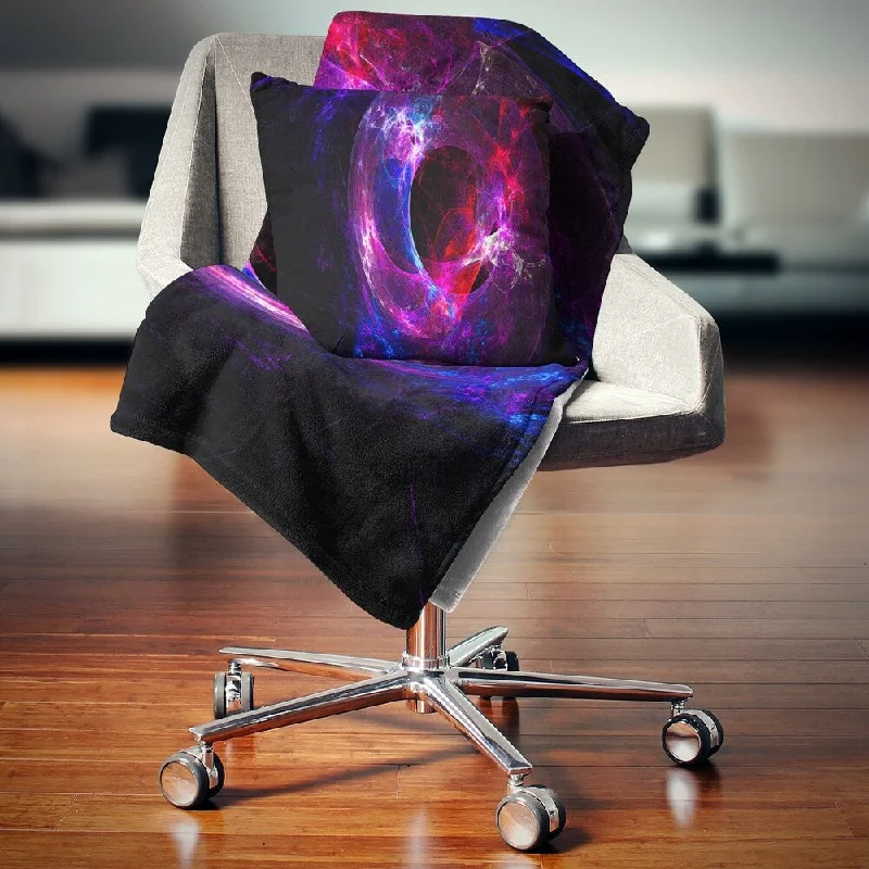 Chenille blankets with a thick and fuzzy textureDesignart 'Far Spherical Galaxy Purple' Abstract Throw Blanket Chenille blankets with a thick and fuzzy textureDesignart 'Far Spherical Galaxy Purple' Abstract Throw Blanket