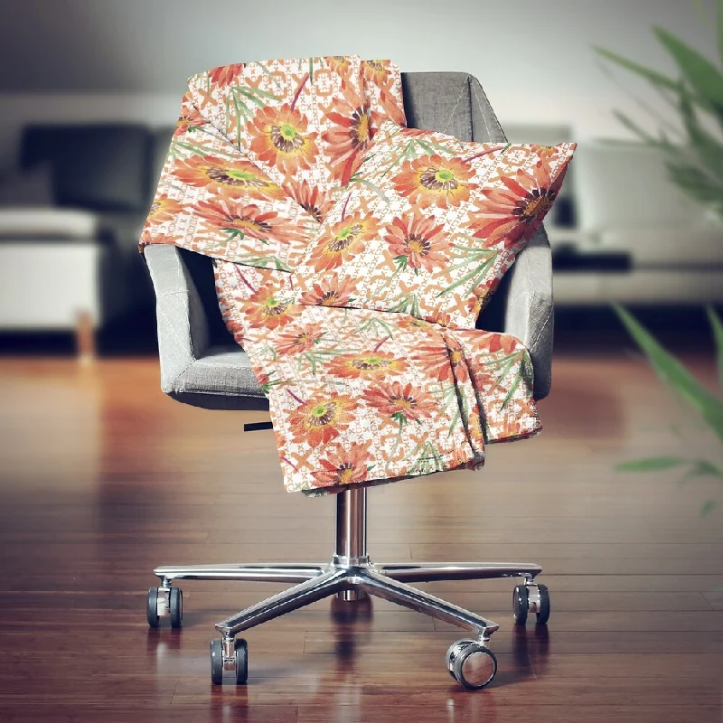 Chenille blankets with a thick and fuzzy textureDesignart' Floral Botanical Retro I' Modern Throw Blanket - 71x59 Chenille blankets with a thick and fuzzy textureDesignart' Floral Botanical Retro I' Modern Throw Blanket - 71x59