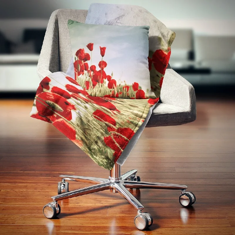 King - size blankets to cover large beds comfortablyDesignart 'Flourishing Red Poppies' Floral Throw Blanket King - size blankets to cover large beds comfortablyDesignart 'Flourishing Red Poppies' Floral Throw Blanket