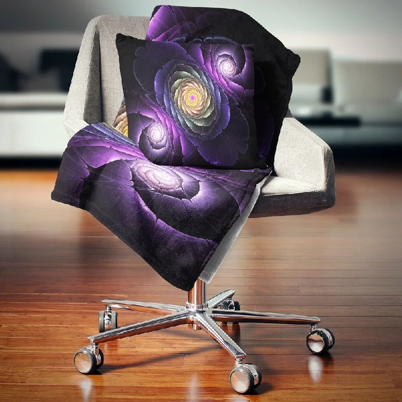 Cashmere blankets for ultimate softness and luxuryDesignart 'Fractal Purple Flowers Digital Art' Flower Throw Blanket
