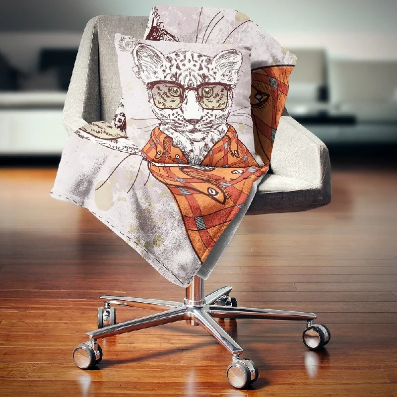 Rayon from bamboo blankets for a silky and breathable feelDesignart 'Funny Hipster Leopard with Glasses' Animal Throw Blanket