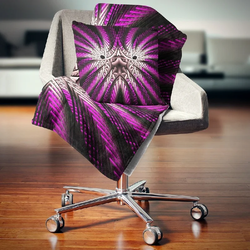 King - size blankets to cover large beds comfortablyDesignart 'Glowing Purple White Fractal Flower' Abstract Throw Blanket