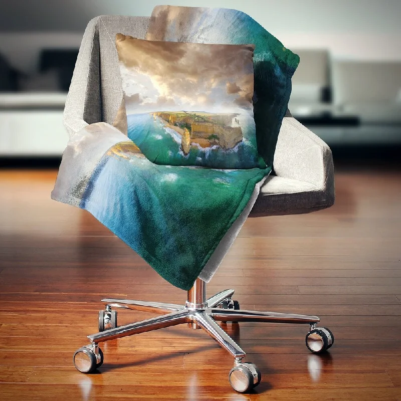 Cotton blankets for breathability and a lightweight feelDesignart 'Great Ocean Road Australia Blue' Seascape Throw Blanket Cotton blankets for breathability and a lightweight feelDesignart 'Great Ocean Road Australia Blue' Seascape Throw Blanket